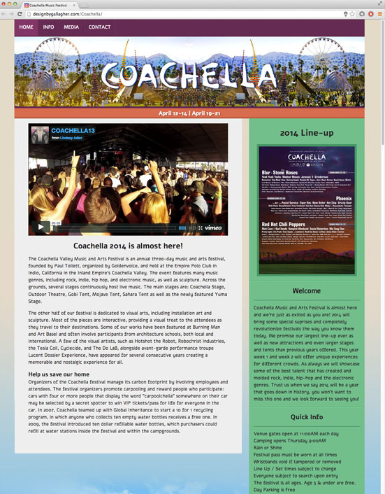 Coachella Redesign Website